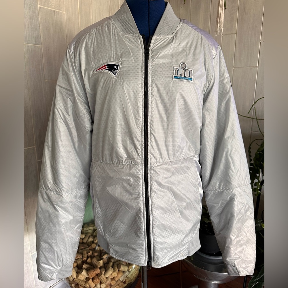 Nike Gray Bomber Jacket with Patches